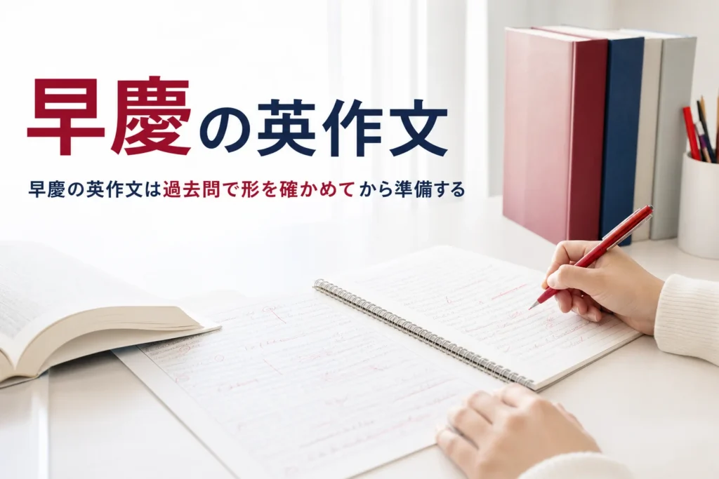 早慶の英作文の準備と、自由英作文・ドラゴンイングリッシュの使い方を紹介する記事のアイキャッチ