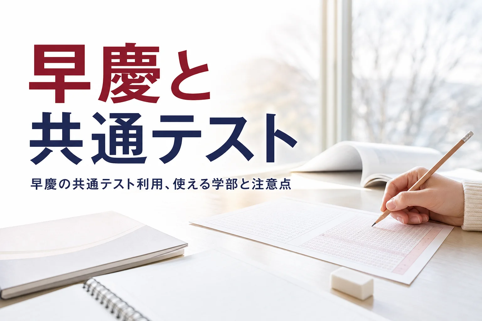 早慶の共通テスト利用について、使える学部と注意点を解説する記事のアイキャッチ