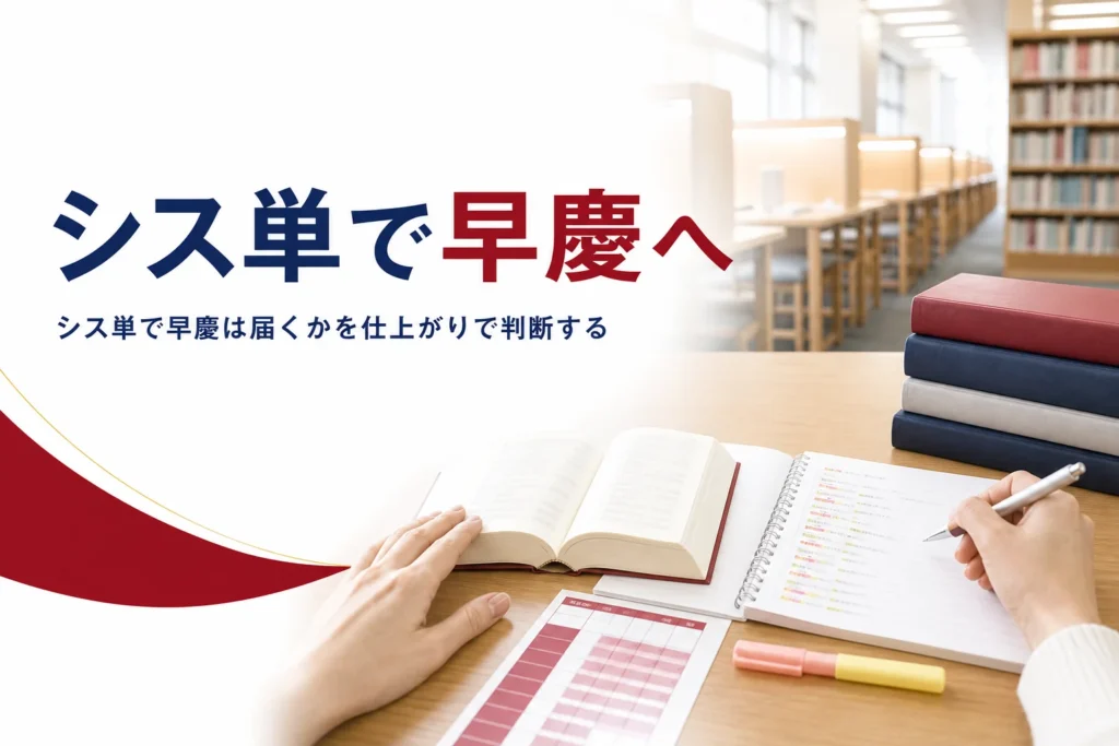 シス単で早慶に届くかと、システム英単語の使い方を解説する記事のアイキャッチ