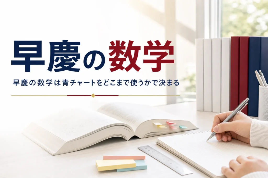 早慶の数学と青チャートの使い方を解説する記事のアイキャッチ